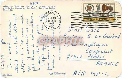Pikes Peak e o Garden of the Gods — região de Pikes Peak, Colorado — editor DICKTER PRESS, INC. — Verso