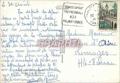 Góry Truyère — widok z przepływu — wydawca Vhâojas — Rewers