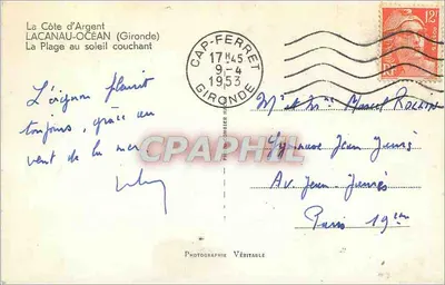 La costa d'Argento — Lacanau-Océan (Gironde) — Fotografia autentica — Verso