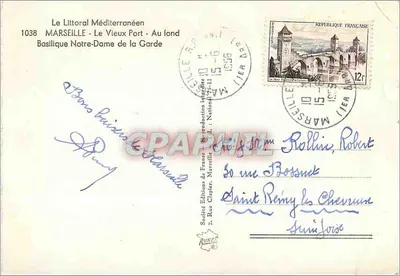 Marselha - O Velho Porto - No fundo Basílica Nossa Senhora da Guarda — editor Reyner, n° 1038 — Verso