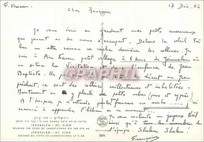 Leitura do Livro dos Lamentações — Jerusalém - Mt. Sion — Verso