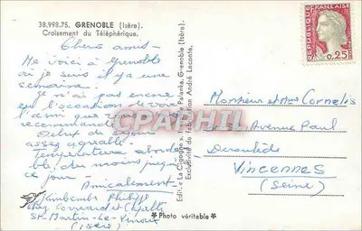 Cruce del Teleférico — Grenoble (Isère) — Ed. « La Cigogne » — Reverso