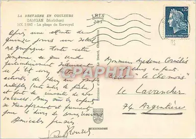A praia de Kervoyal — Damgan (Morbihan) — Éditions d'Art Jos — Verso
