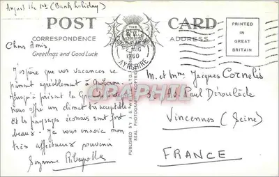 O Velho Ponte do Dee, Royal Deeside — Graphphil, série A.9772 — Verso
