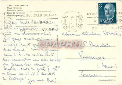 Plaża Formentor — Majorka — wydawca nieznany, seria 766 — Rewers