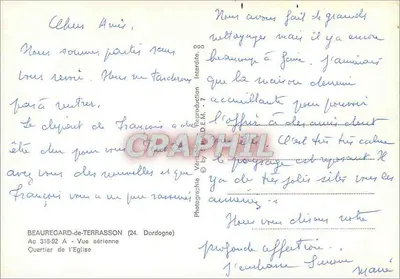 Beauregard-de-Terrasson — Widok z lotu nad dzielnicą kościoła — Ac 318-92 A — Rewers