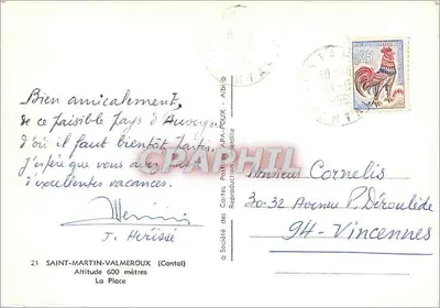 Aurillac — Praça da Prefeitura — Sociedade das Cartas Postais de Albi — Verso