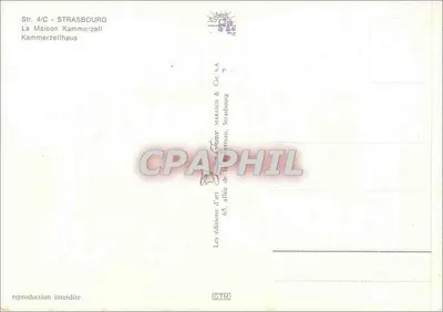 Estrasburgo - Kammerzellhaus — editor: Les éditions d'art Marasco & Cie S.A. — Verso