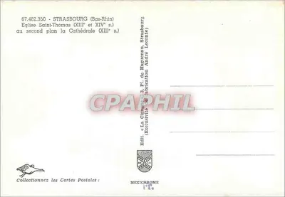 Strasburgo — Chiesa di San Tommaso e Cattedrale — Editore La Cisochrome — Verso
