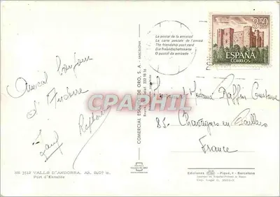 Port d'Envalira — Andorra — Editor Comercial Esquio de Oro S.A., n° 3512 — Verso