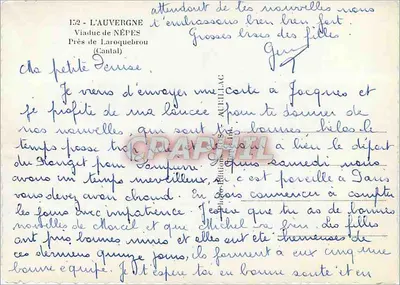 Viaduto de Népès — Perto de Laroquebrou (Cantal) — Editor: Autillag — Verso