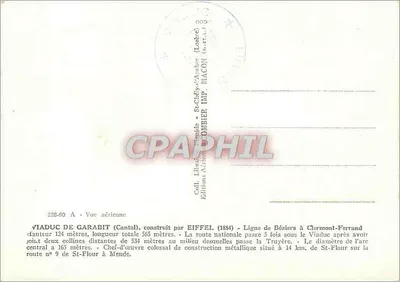 Wjazd Garabit (Cantal) — Widok z lotu — Wydawnictwo A. Combier — Rewers
