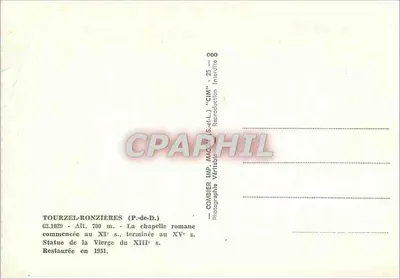 Tourzel-Ronzières — Capela romana — Combière — Verso