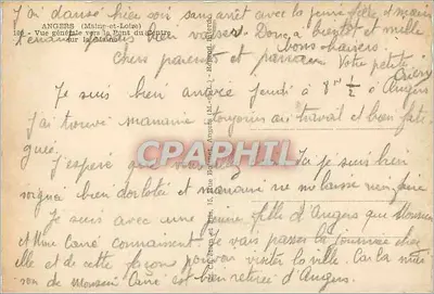 Angers (Maine-et-Loire) — Ogólny widok ku mostowi centralnemu — wydawca: Franceh — Rewers