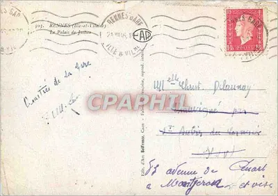 Rennes (Ille-et-Vilaine) — Pałac Sądowy — Wyd. d'Art Belfrance, nr 103 — Rewers