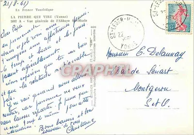 La Pierre qui Vire (Yonne) — Vue générale de l'Abbaye Sainte-Marie — Éditeur : La France Touristique — Rewers