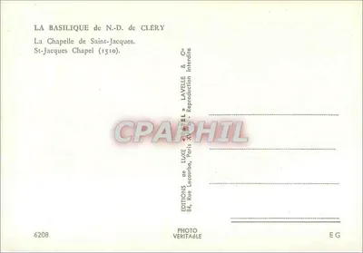 A Basílica de N.-D. de Cléry — A Capela de São Jacó (1510) — Editor: E. G. (assinado em baixo à direita) — Verso
