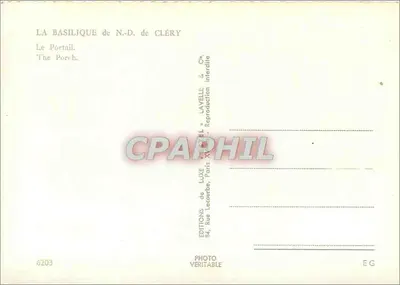 A Basílica de N.-S. de Cléry — O Portal — Editor Lavelle & Cie, n° 6203 — Verso