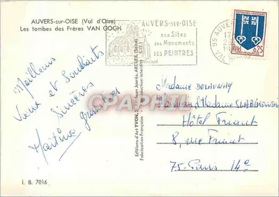 Le tombe dei Fratelli VAN GOCH — Auvers-sur-Oise — Edizioni d'Arte YVON — Verso
