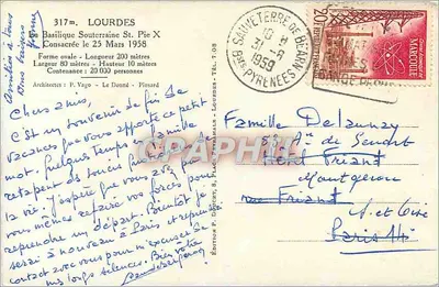 La Basilica Sotterranea San Pio X — Lourdes — Edizione P. Ducocet — Verso