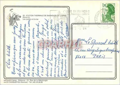 Bagnolles-de-l'Orne — Estação termal — Artaud Frères — Verso