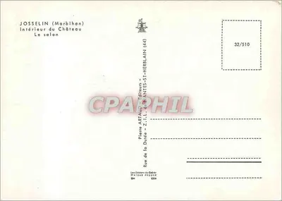 Josselin (Morbihan) — Interior do Castelo, O salão — Pierre Artaud - Z.I.L. - Editores — Verso
