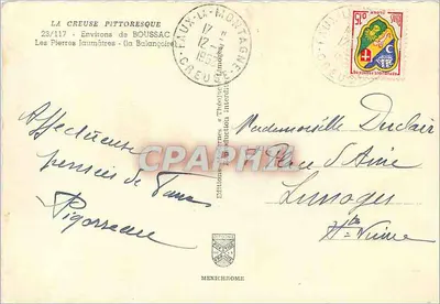 Les Pierres Jaumâtres (a Balançoira) — A Creuse pitoresca — Edições Mexichrome — Verso