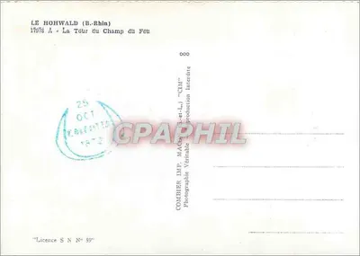 Le Hohwald (B.-Rhin) — A Torre do Campo do Fétu — Combier S.N. N° 59 — Verso