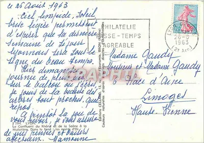 Le confluent du Rhône et de la Saône à la Mulatière — Éditions Cella — n°3794 — Verso