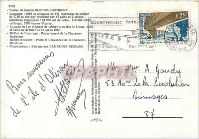 Puente de Oléron — Viaducto de conexión Oléron-Continente — Editor EUROP — Reverso