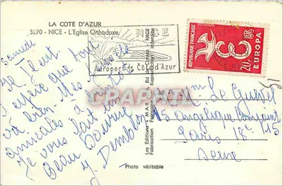 Ortodoksyjny kościół w Nicei — Nicea, Côte d'Azur — Wydawnictwo M.A.R. — Rewers