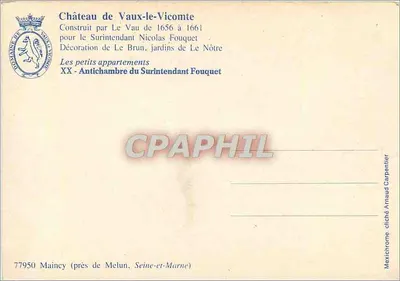 Kasteel van Vaux-le-Vicomte — Ante-kamer van de Hoofdcommissaris Fouquet — Mexichrome van Arnaud Carpentier — Achterkant