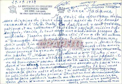 Landerneau — widok portu, nabrzeży i budynków — wydawca Iris Jos — Rewers