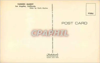 Mercado dos Agricultores — Los Angeles, Califórnia — editor Carlo Marino, n° P75905 — Verso