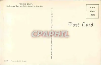 Statek rybacki — Na Bodega Bay, na wybrzeżu Kalifornii, droga numer 10655 — Score Card Co. — Rewers