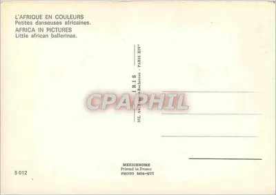 Pequenas dançarinas africanas — África em cores — IRIS Paris XIV — Verso