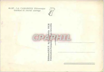 Guardião e cavalo selvagem — A Camargue — Edições S.E.P.T. NICE — Verso