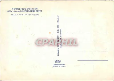 Jovem menina Peulh Bororo — República do Níger — Livraria MEXICHROME — Verso