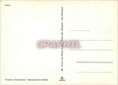 Mulher masai — África Oriental — editor Samedan AG, n° 956 — Verso
