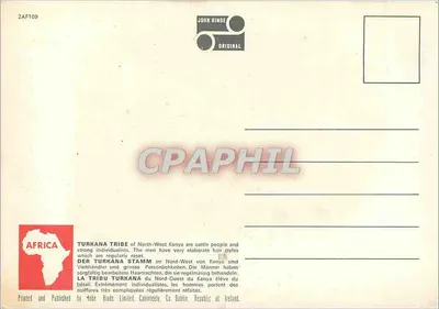Homem da tribo Turkana — Quênia — John Hinde Original — Verso