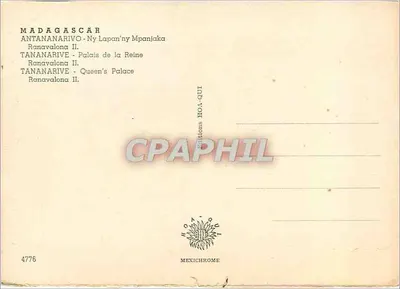 Ranavalona II — Pałac Królowej — Wydawnictwo HOA-QUI — Rewers
