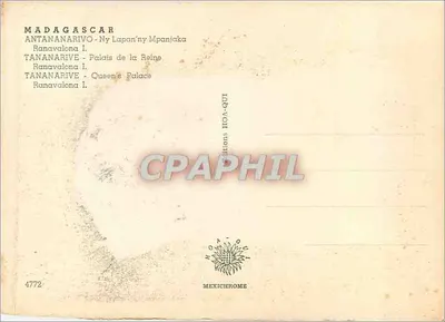 Madagaskar — Tananarive — Pałac Królowej — Ranavalona I — Wydawnictwo HOA-QUI — Rewers