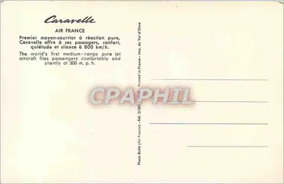 Air France Caravelle — Primeiro Meio-Curta a Reação — Graphithi — Verso