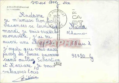 Aubazine (Corrèze) — O Mosteiro — Editor IRIS, n° 92380 — Verso