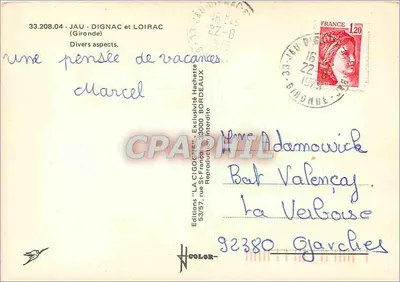 Jau, Dignac, Loirac — Różne widoki — Wydawnictwo 'LA CIGOGNE' — Rewers