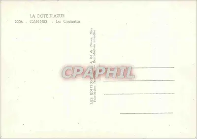 Cannes - La Croisette — La Côte d'Azur — Éditions La Côte d'Azur — Rewers