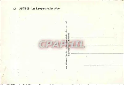 Antibes — Zamek i Alpy — Éditions FRANK, Nice — Rewers