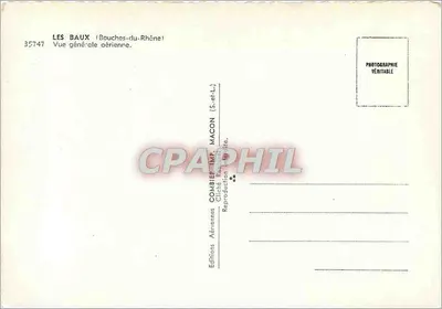 Les Baux (Bouches-du-Rhône) — Ogólny widok z lotu ptaka — Wydawnictwo Combier (Macon) — Rewers