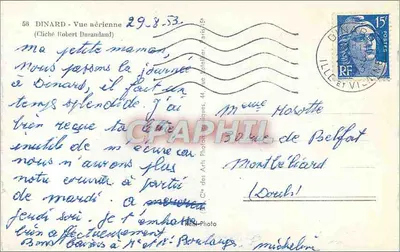 Dinard — Widok z powietrza — Cliché Robert Durandand, n°58 — Rewers