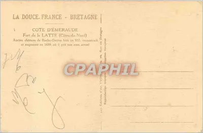Fort de la Latte — Côte d'Émeraude — Edições de Arte Yvon, n° 71 — Verso